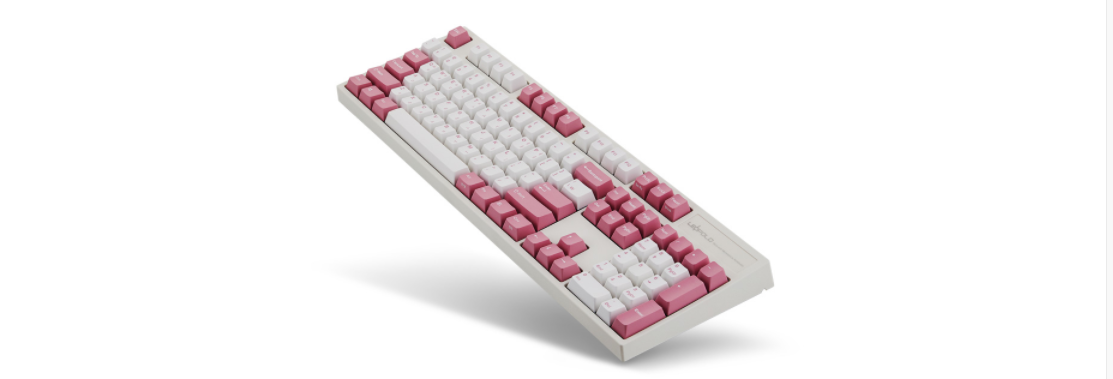 Bàn phím cơ Leopold FC900R White Pink OE Cherry Brown Switch  có thiết kế cổ điển và khoa học 